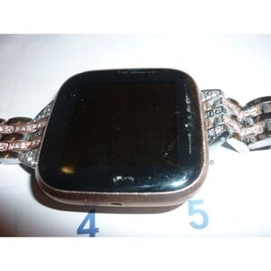 Fitbit Versa 2 Rose Gold Smartwatch Rose Gold Rhinestone Band FB507